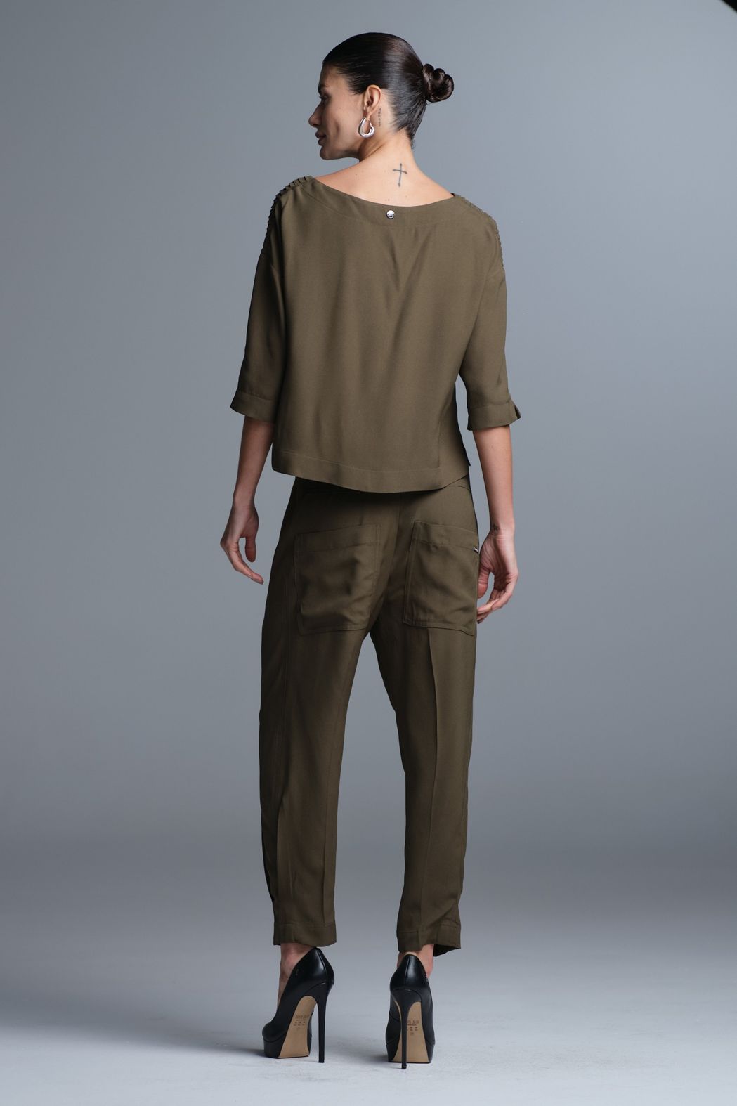 Blusa Crepe Verde Otavia