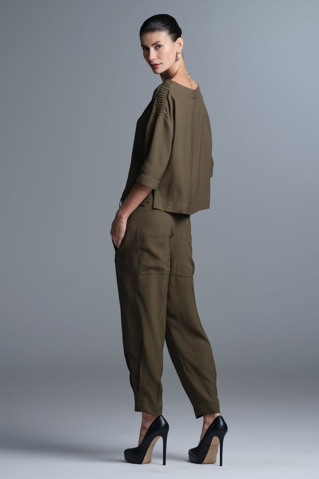 Blusa Crepe Verde Otavia