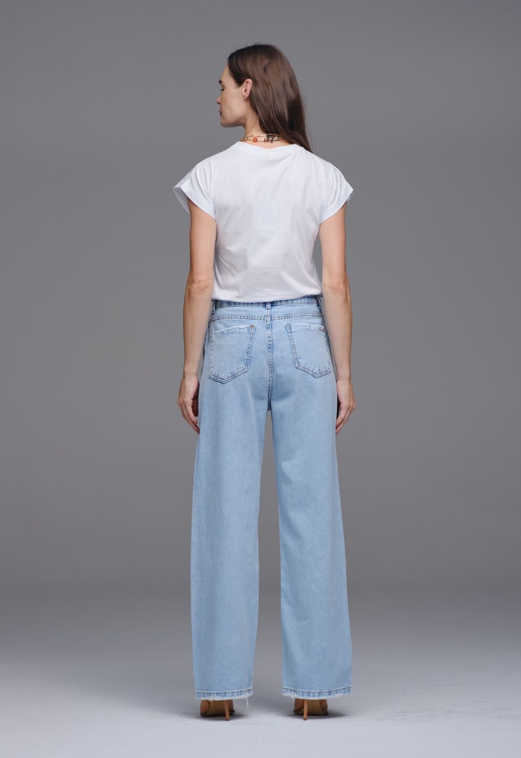 Calça Ampla Jeans Milena 