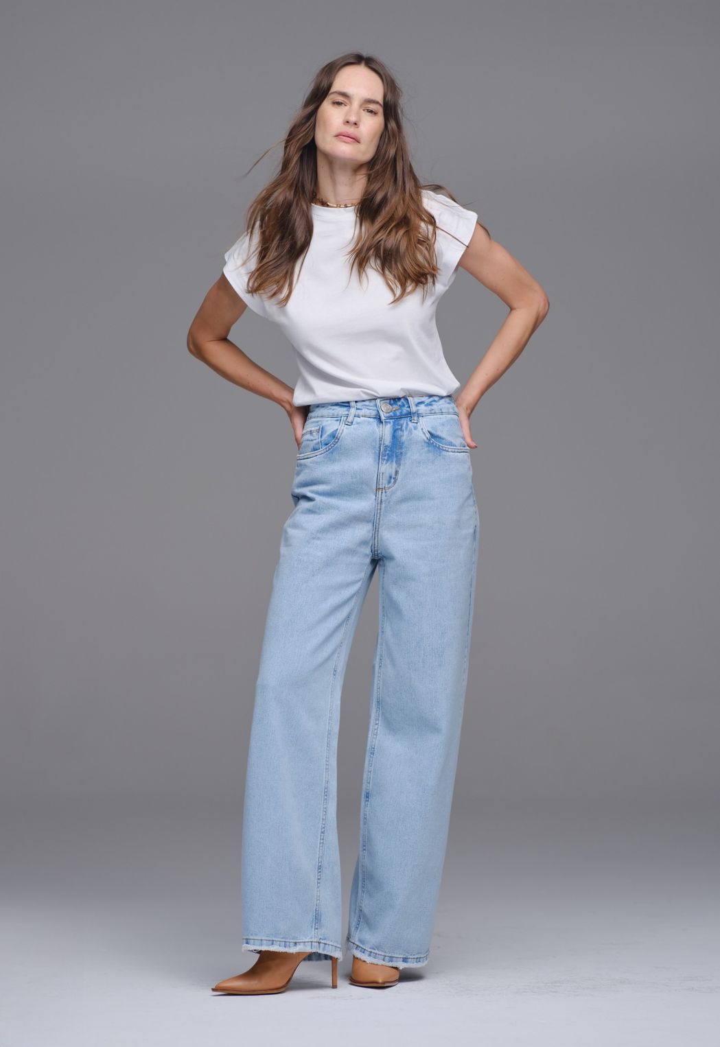 Calça Ampla Jeans Milena 