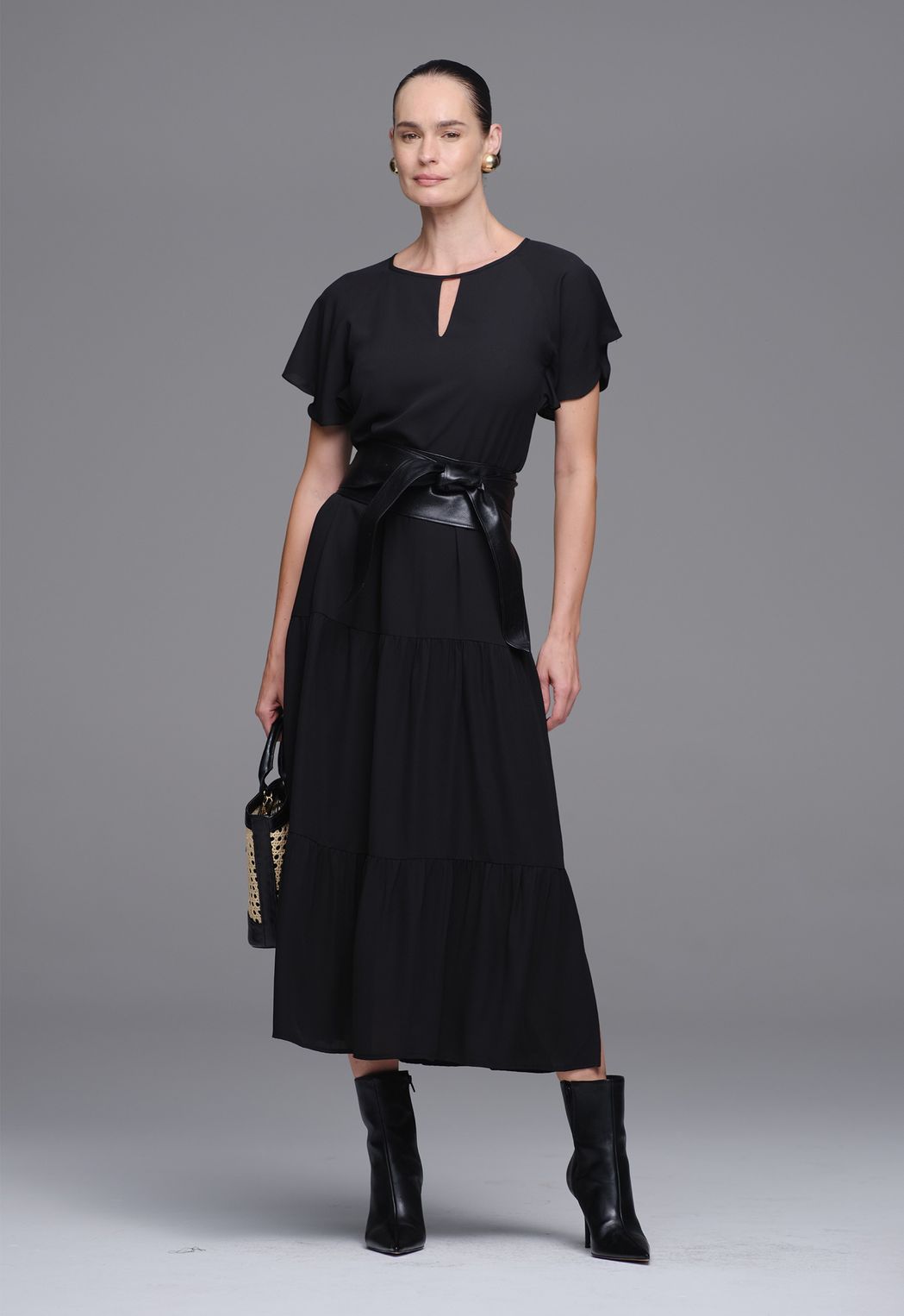 Faixa Couro Preto Isadora