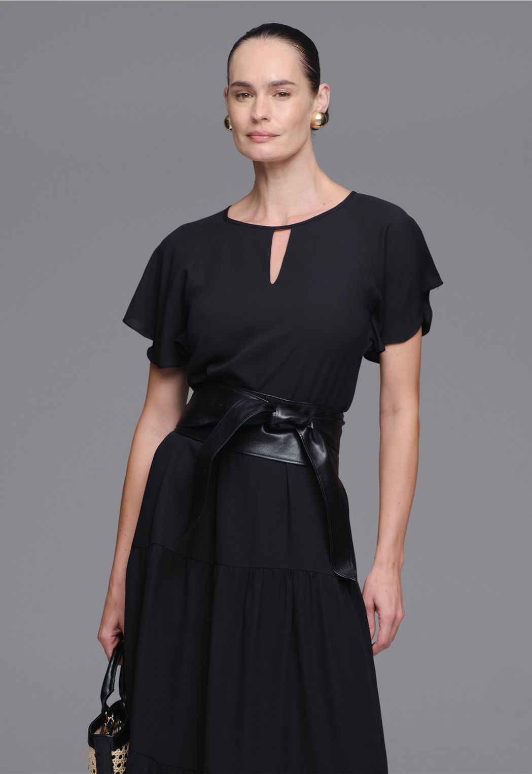 Faixa Couro Preto Isadora