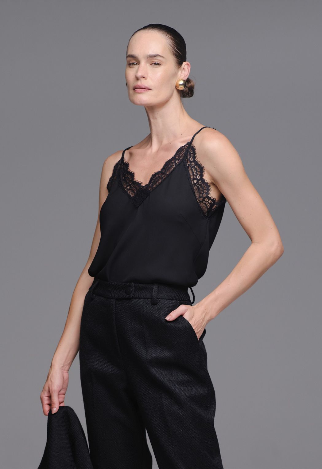 Regata Renda Musseline Preto Vivi 