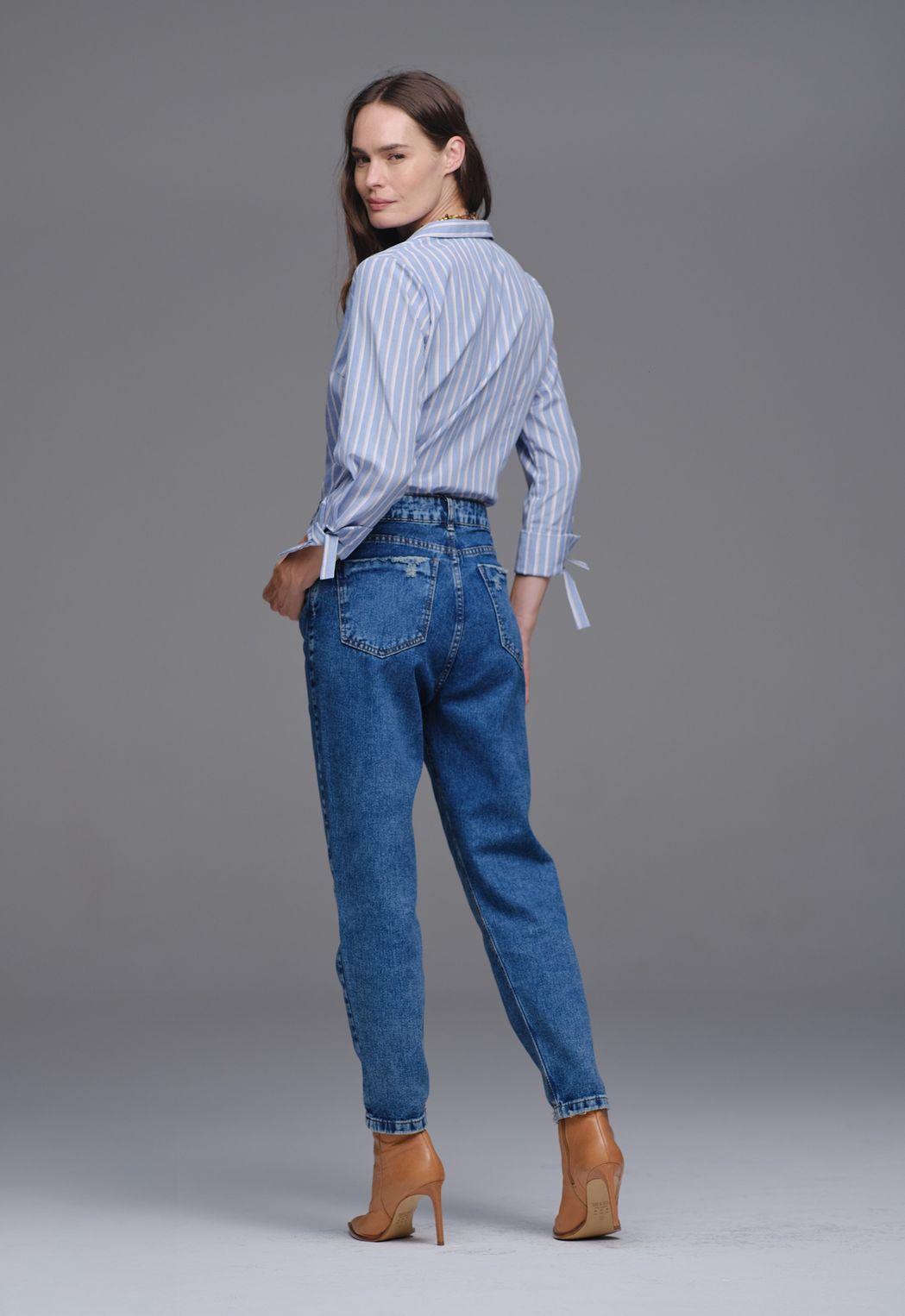 Body Tricoline Listrado Azul Natalia 