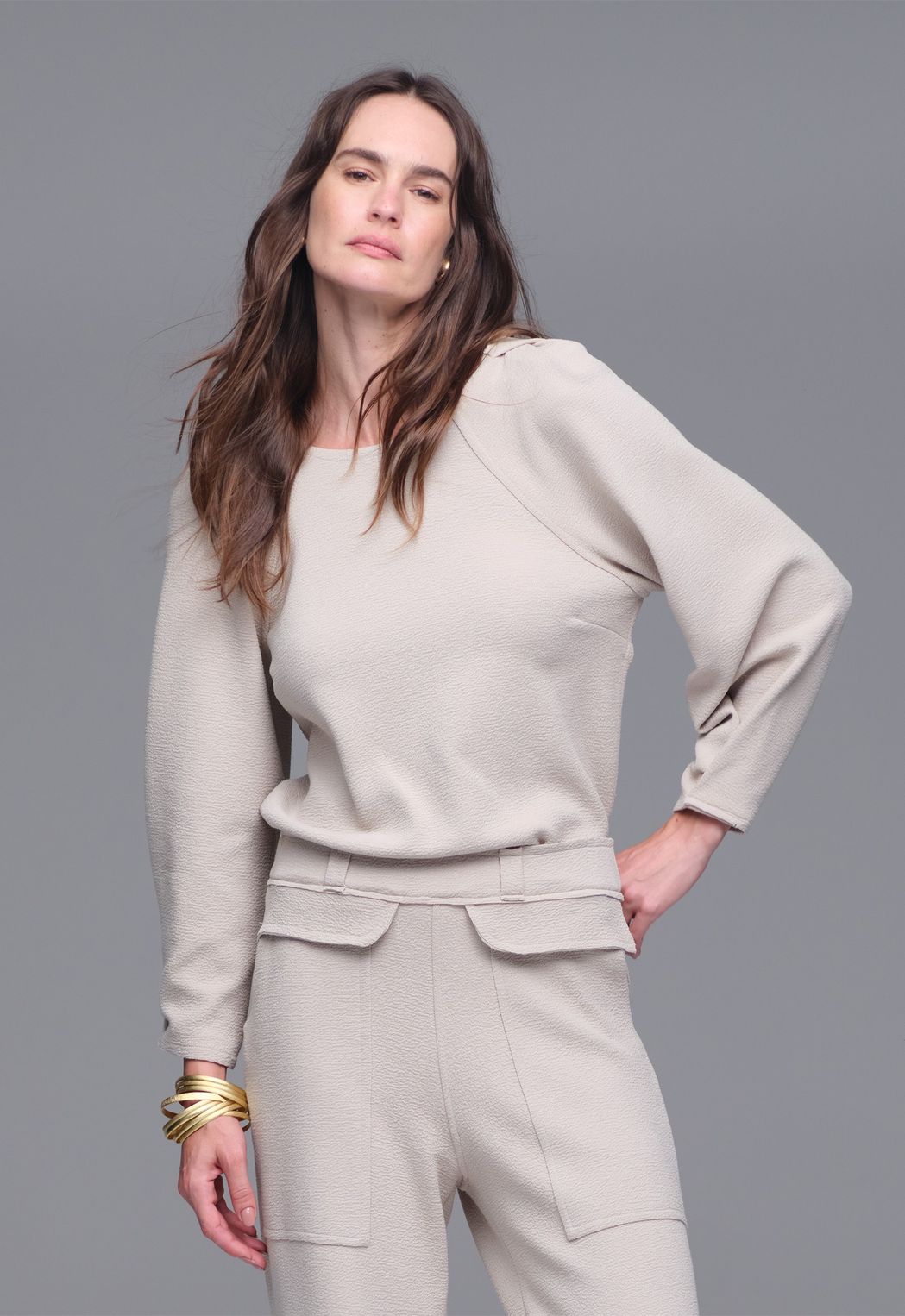 Blusa Malha Boucle Gelo Wchy