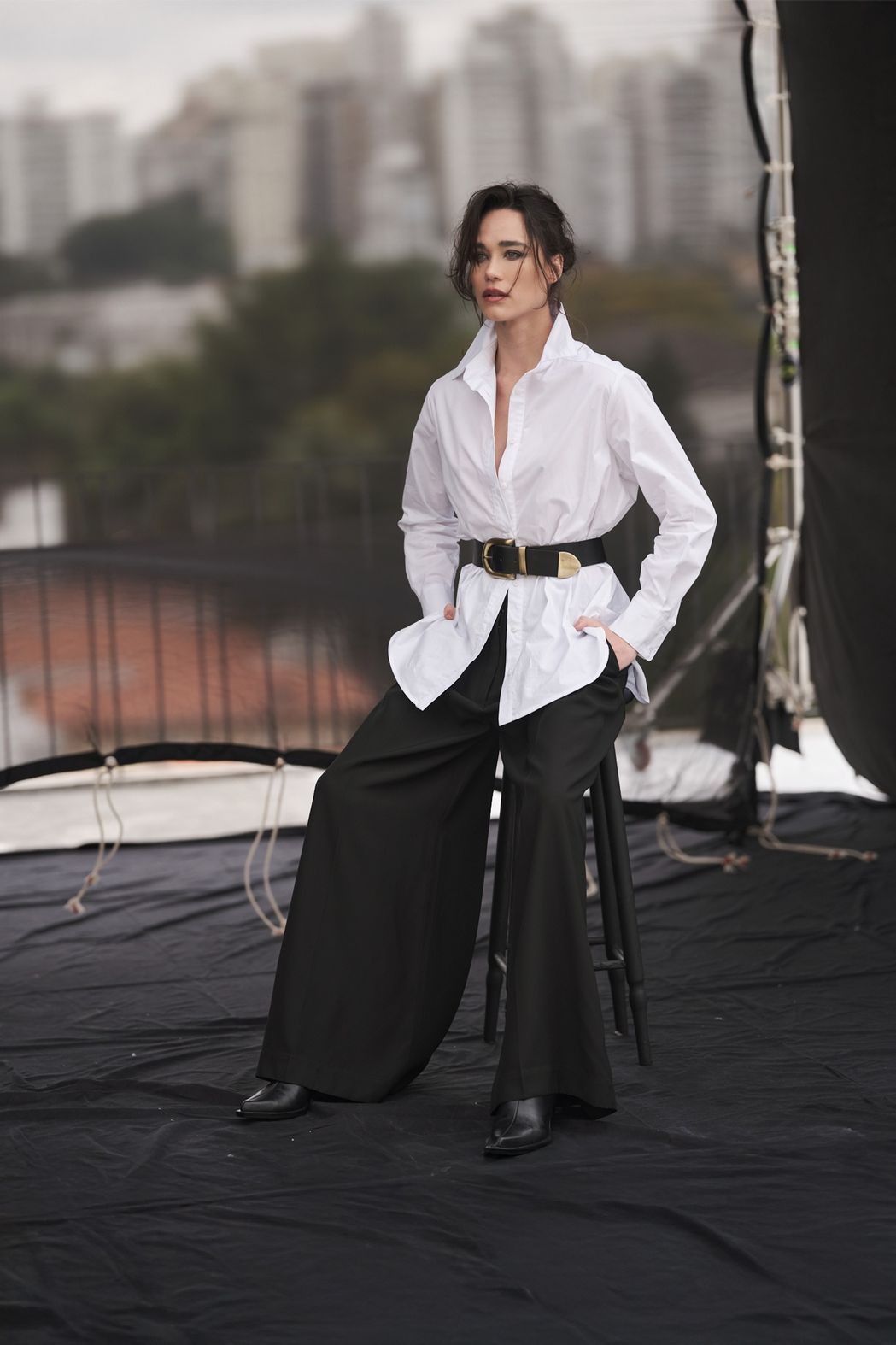 Camisa Tricoline Branco Maite