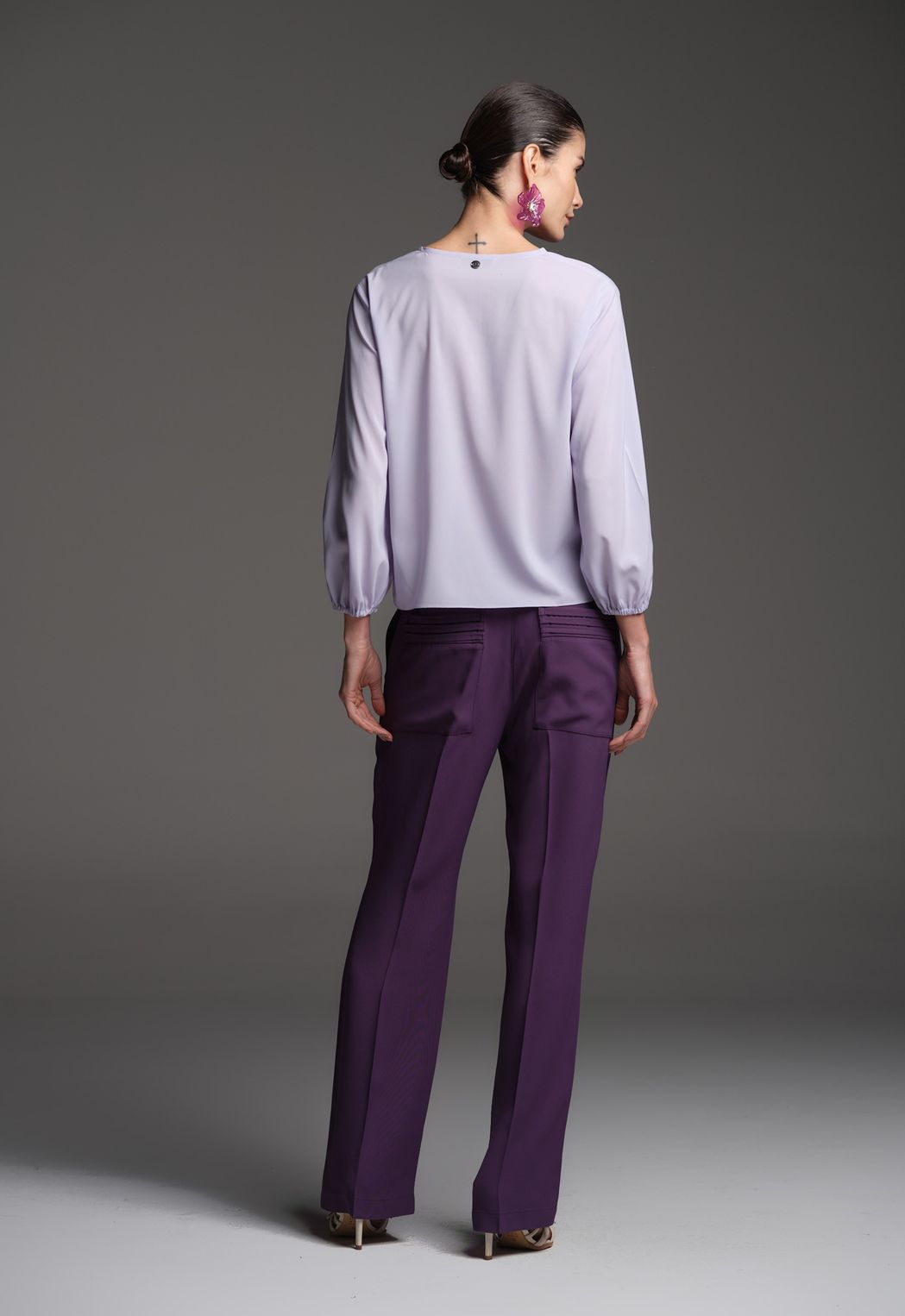 Blusa Crepe Lilás Manuela