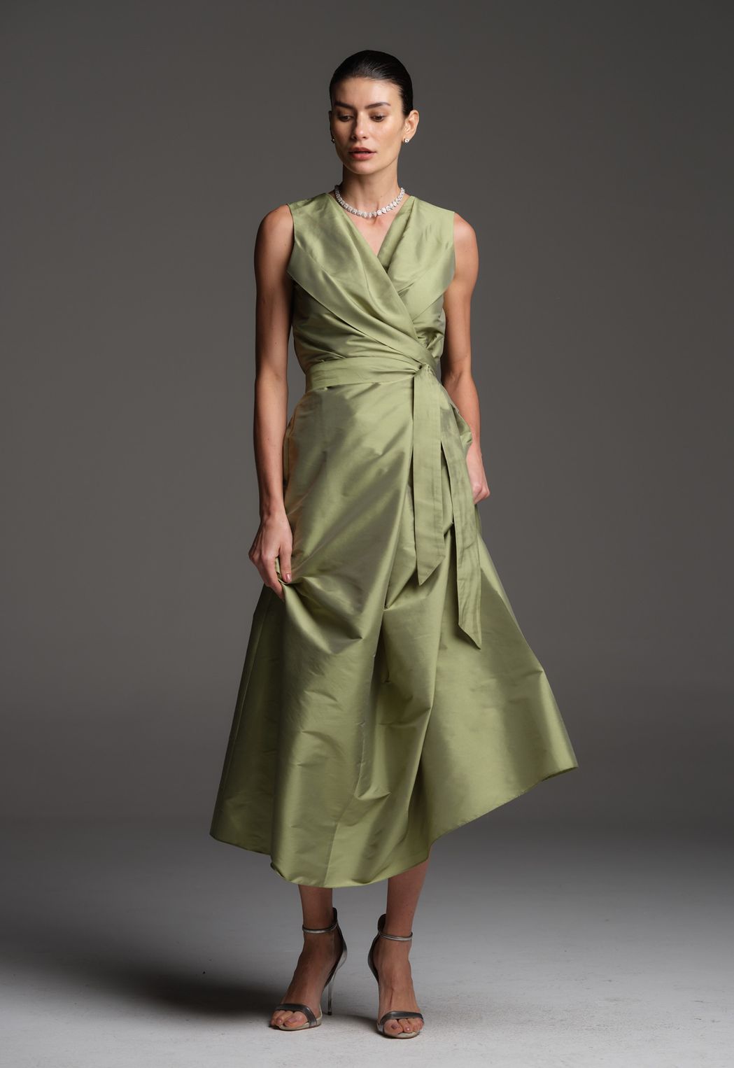 Vestido Tafetá Verde Mônica