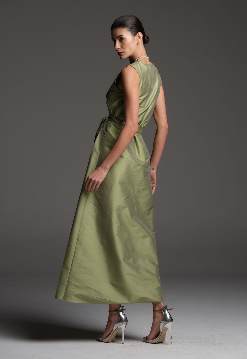 Vestido Tafetá Verde Mônica