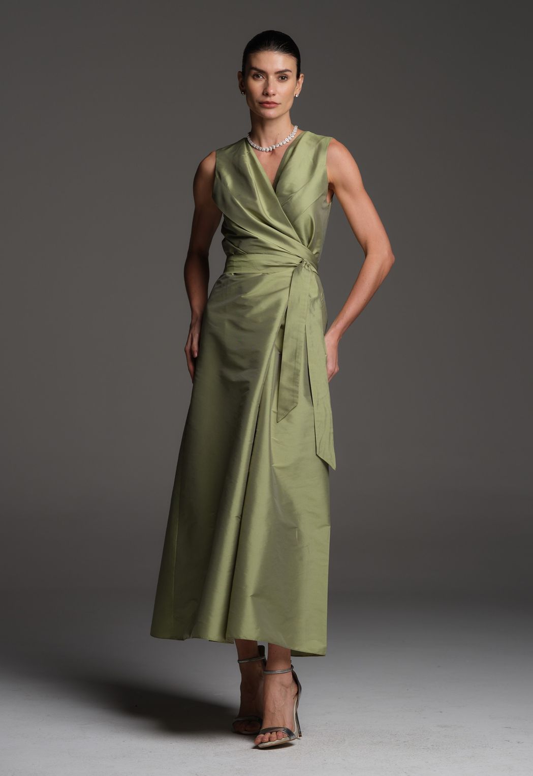 Vestido Tafetá Verde Mônica