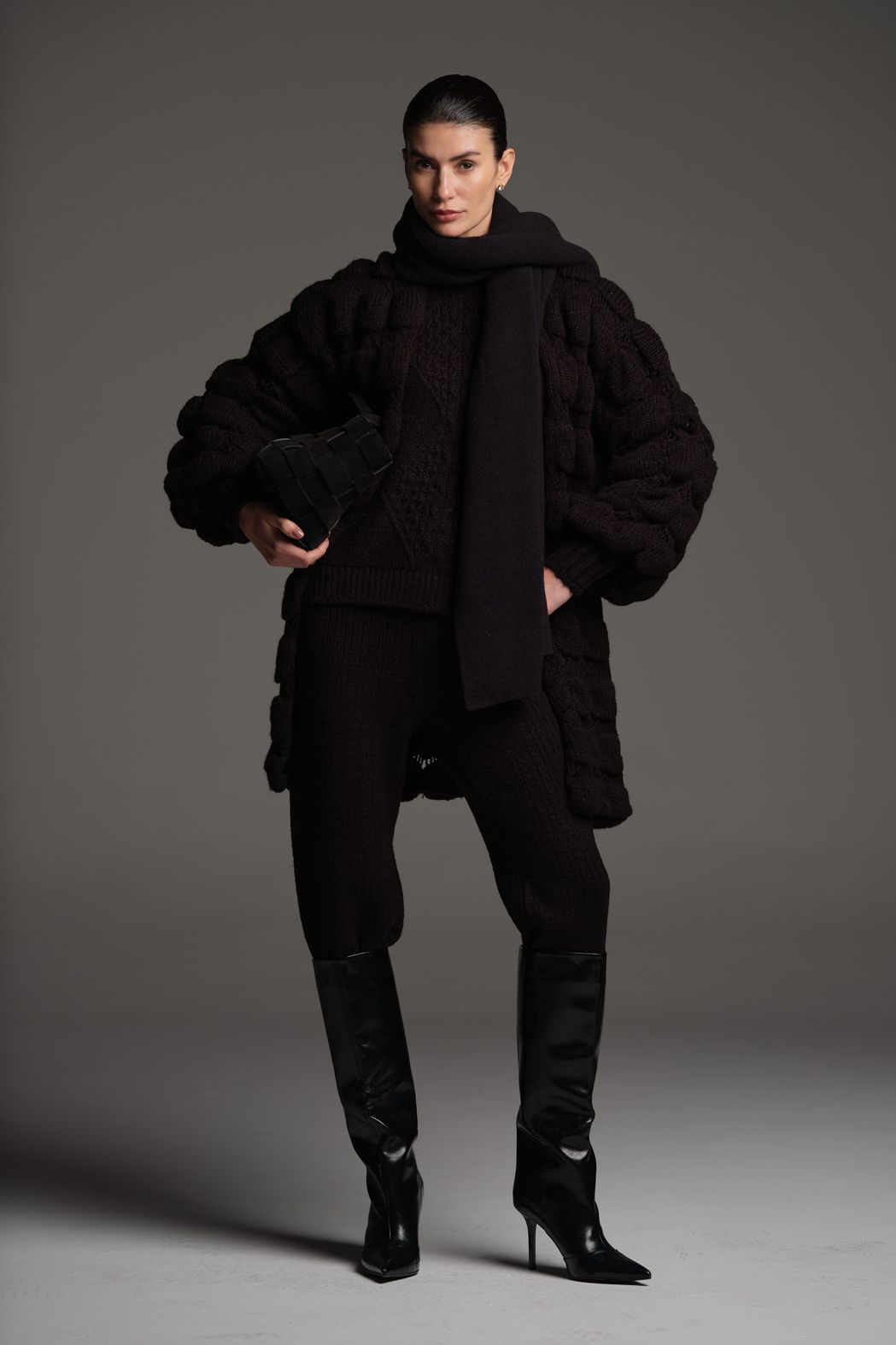 Casaco de Tricot Oversized Preto Lilian