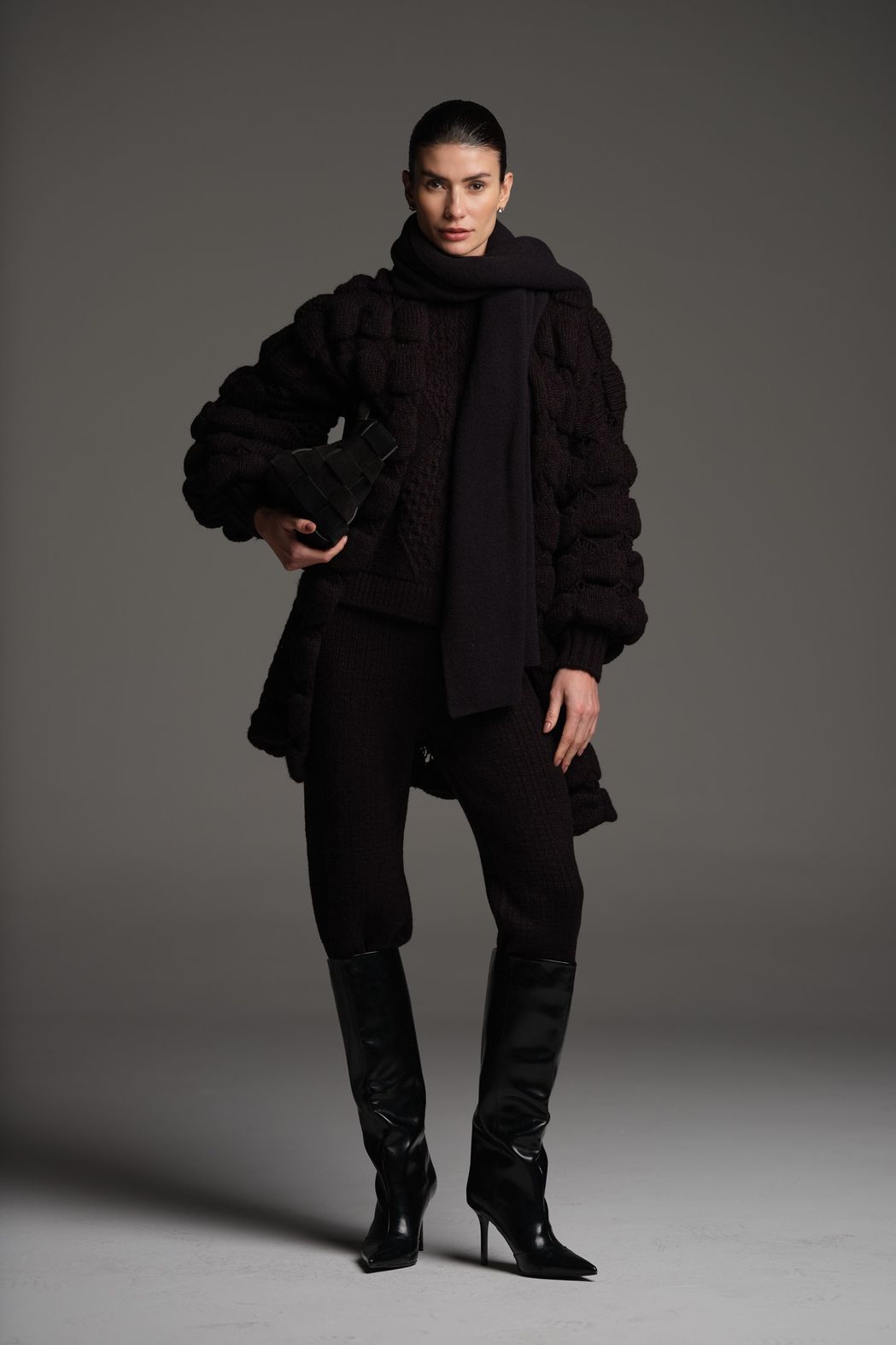 Casaco de Tricot Oversized Preto Lilian