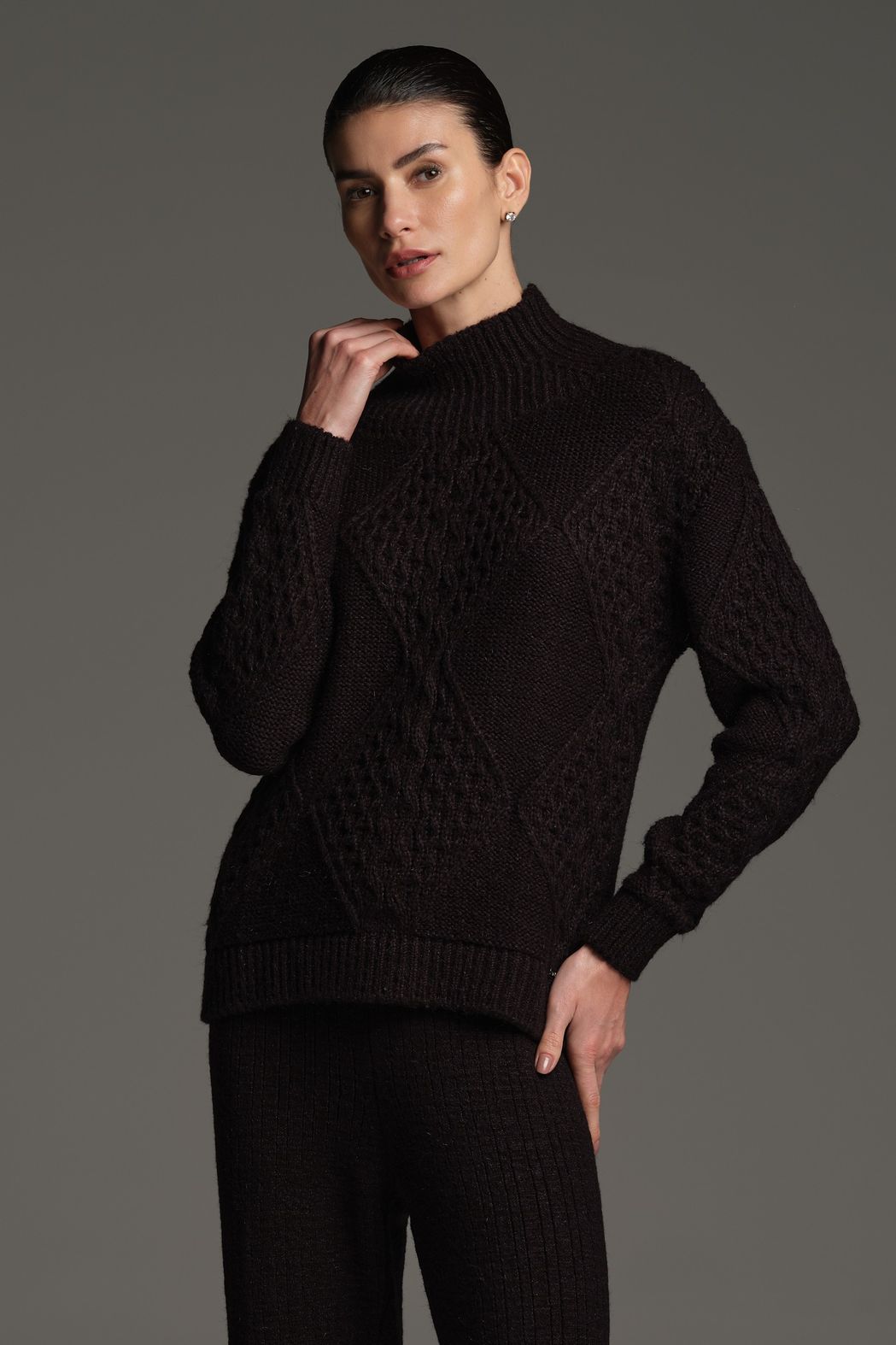 Conjunto Tricot Preto Livia