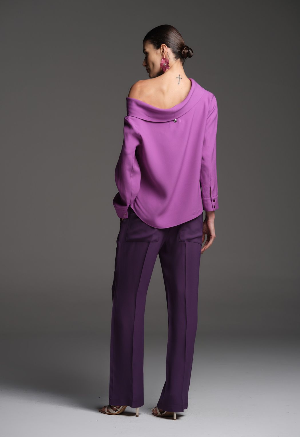 Blusa Crepe Magenta Sara