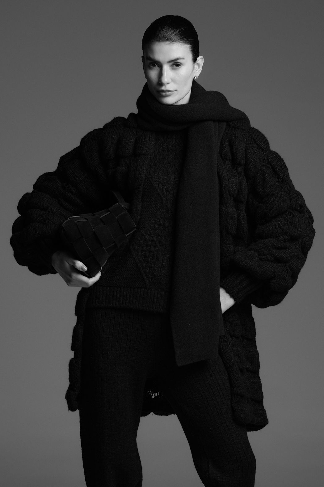 Casaco de Tricot Oversized Preto Lilian