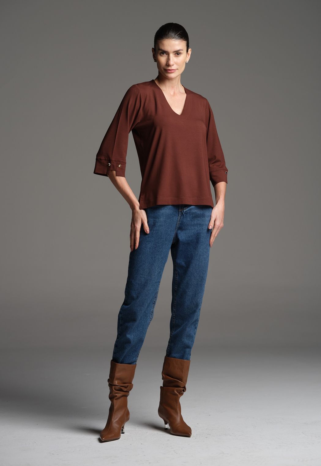 Blusa Malha Café Marcela