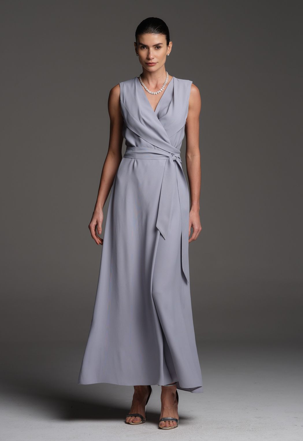 Vestido Crepe Azul Mônica