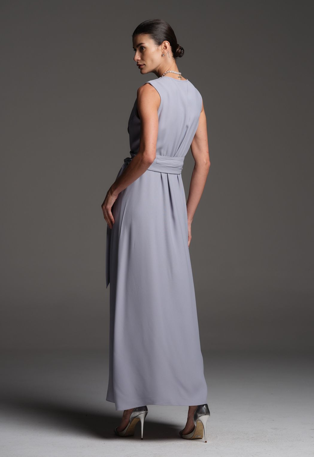 Vestido Crepe Azul Mônica