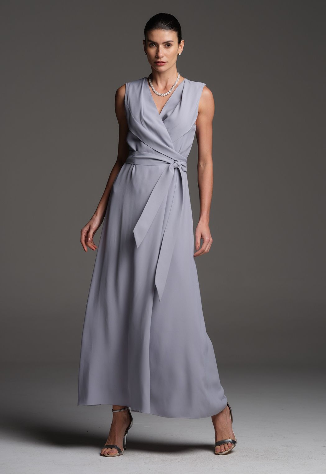 Vestido Crepe Azul Mônica