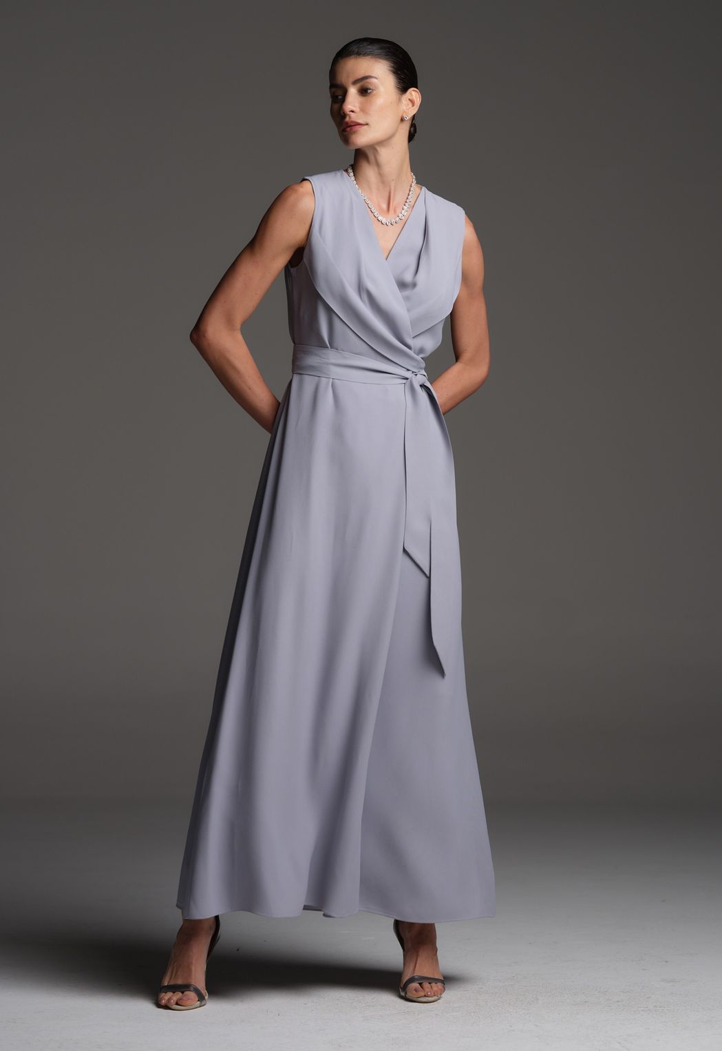 Vestido Crepe Azul Mônica