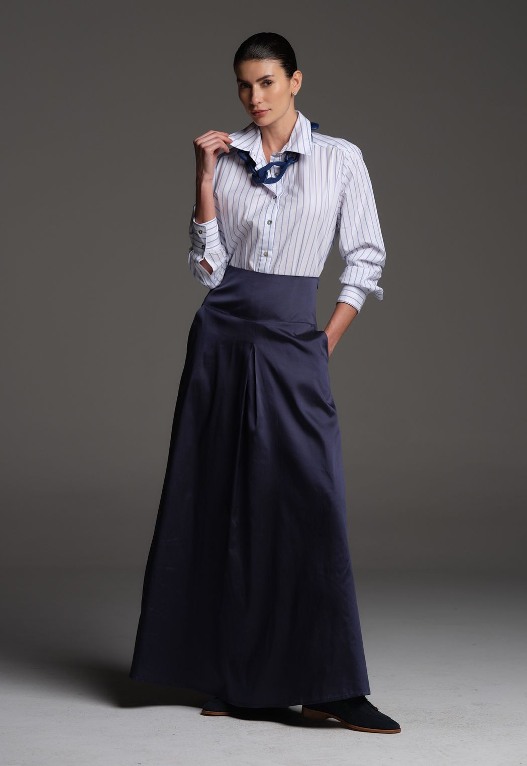 Camisa Tricoline Listrada  Maite