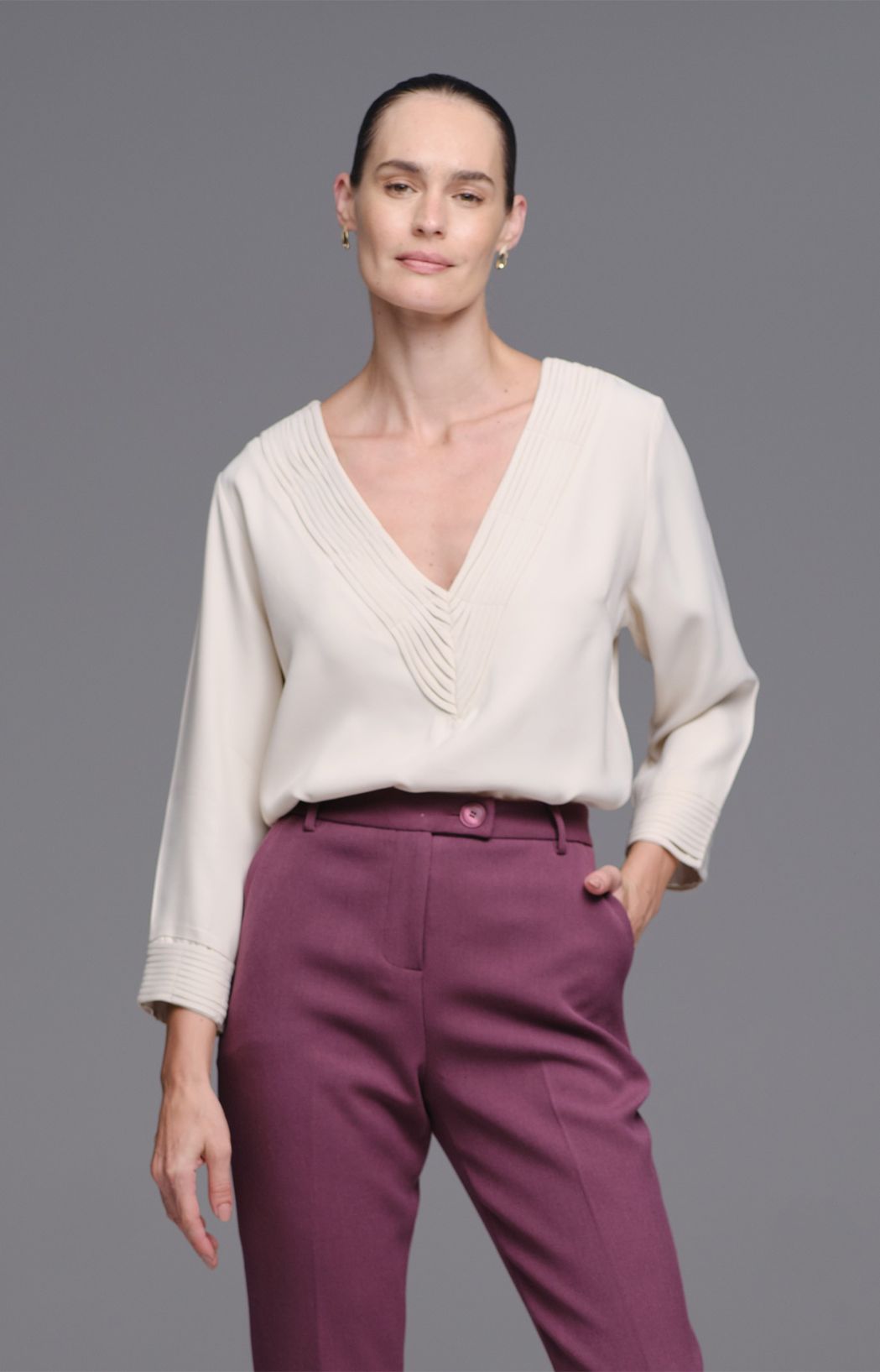 Blusa Crepe Areia Lara