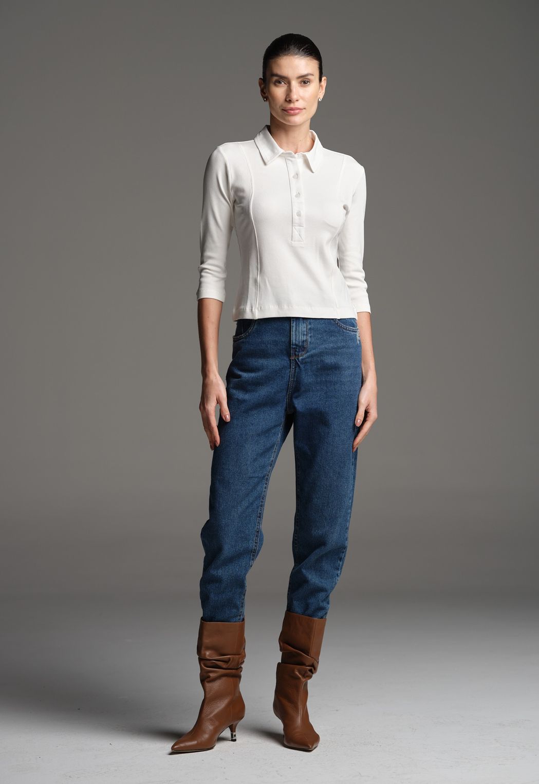 Blusa Polo Off White Inez