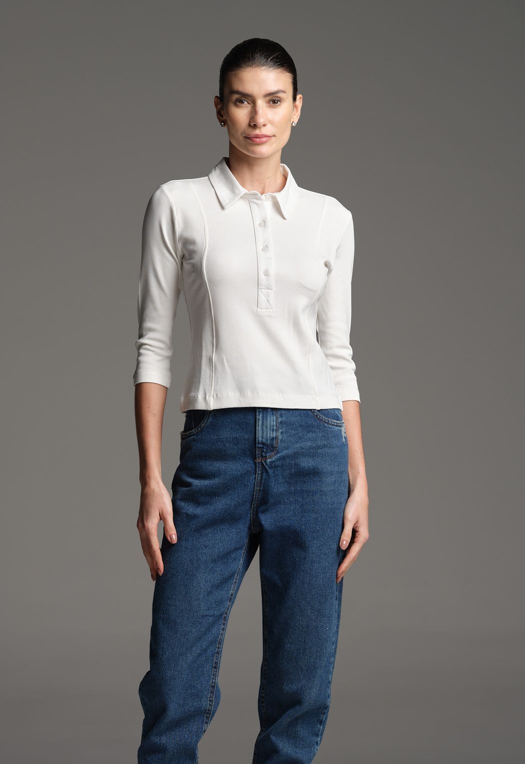 Blusa Polo Off White Inez