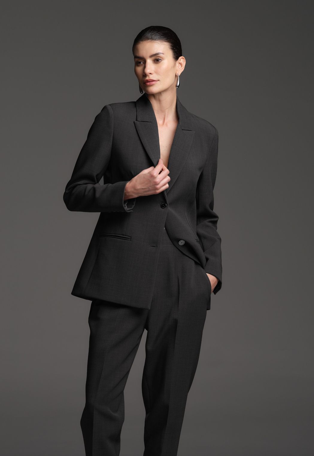 Blazer Alfaiataria Chumbo Meghan