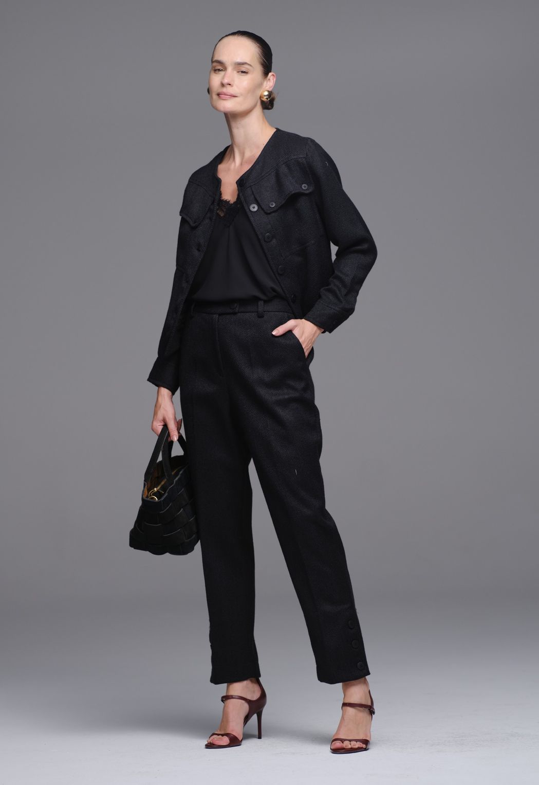Jaqueta Tweed Preto Natalia