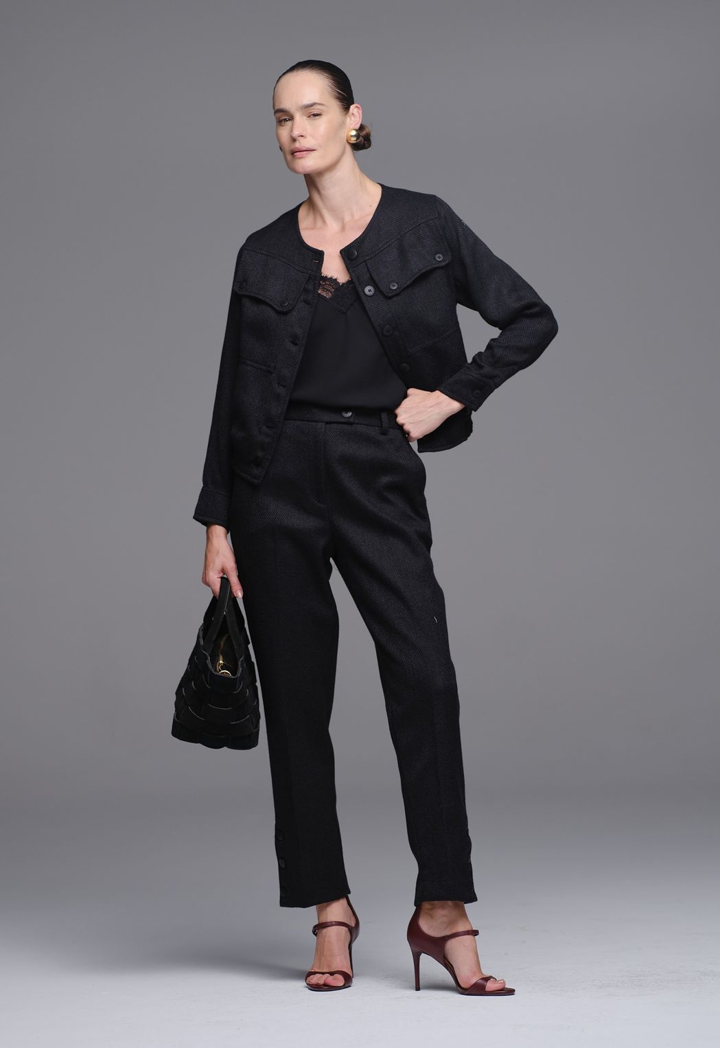 Jaqueta Tweed Preto Natalia