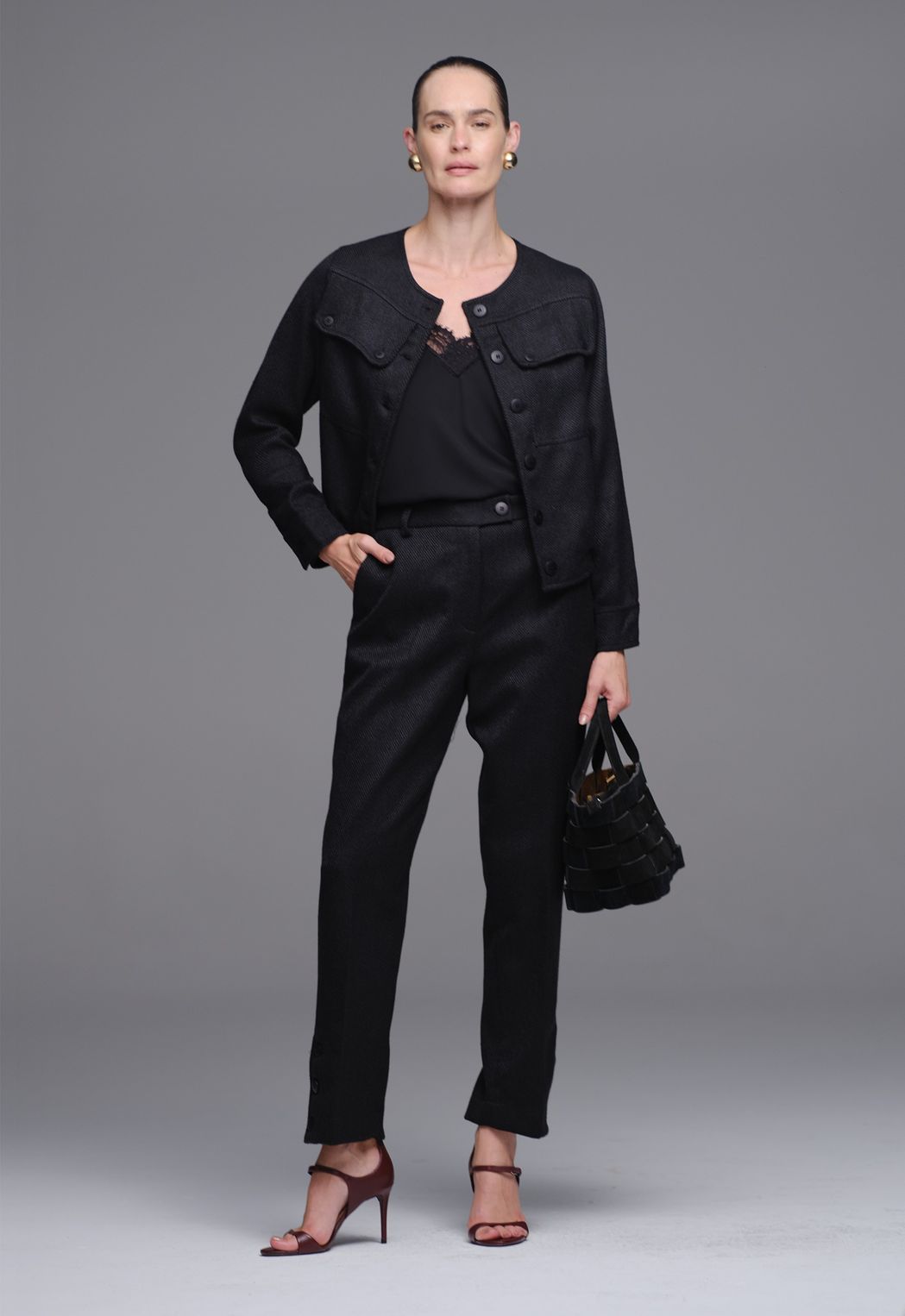 Jaqueta Tweed Preto Natalia