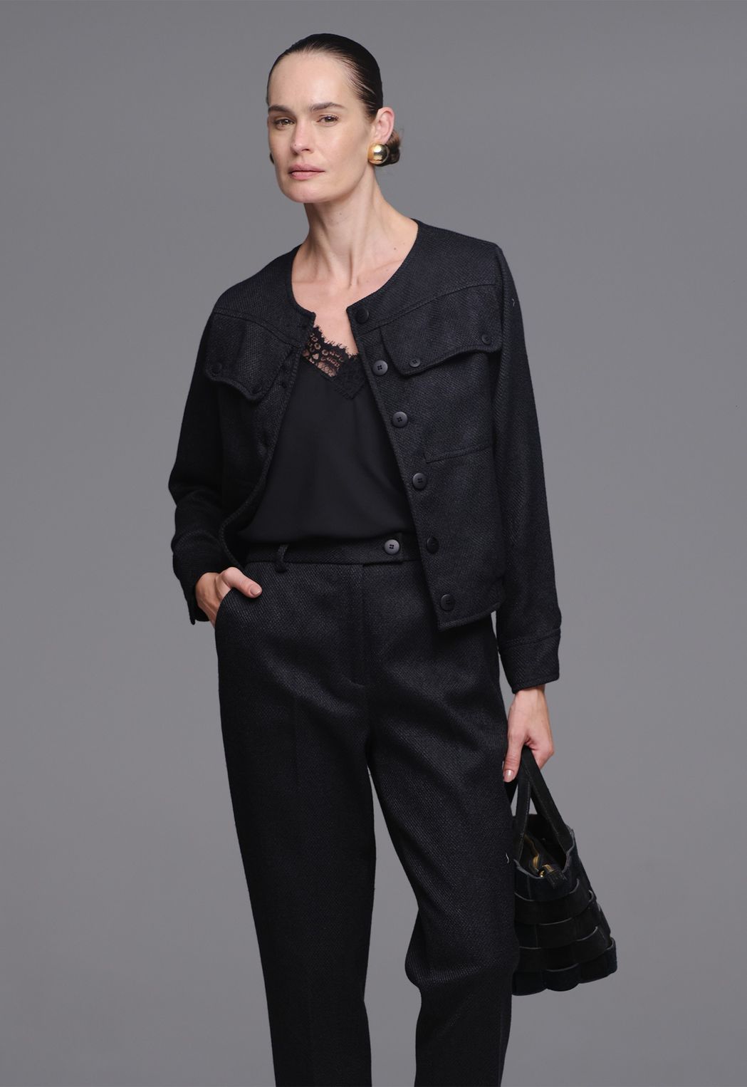 Jaqueta Tweed Preto Natalia