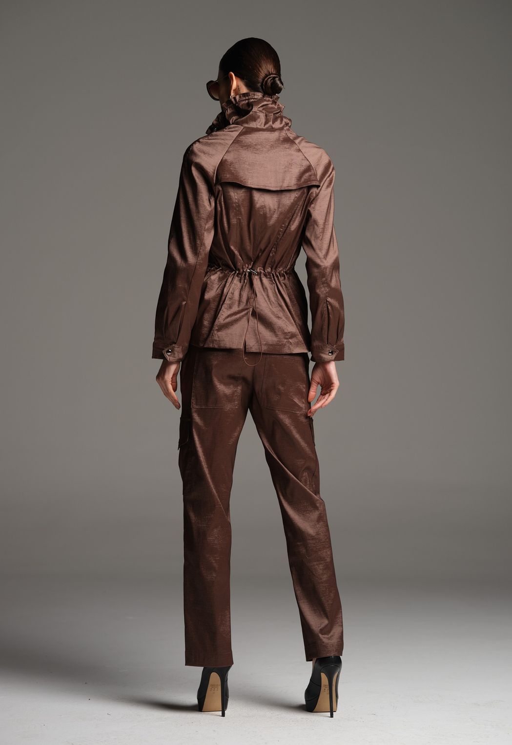 Calça Cargo Tafetá Chocolate Lorena