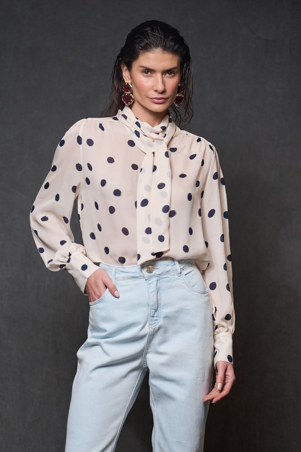 Camisa Crepe Poá Flávia