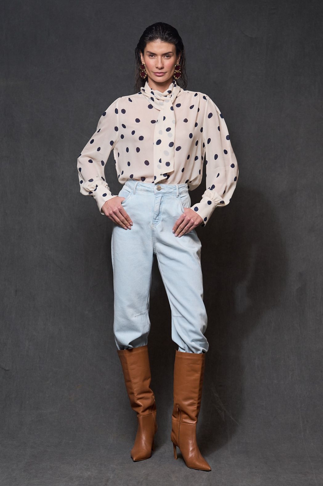 Camisa Crepe Poá Flávia
