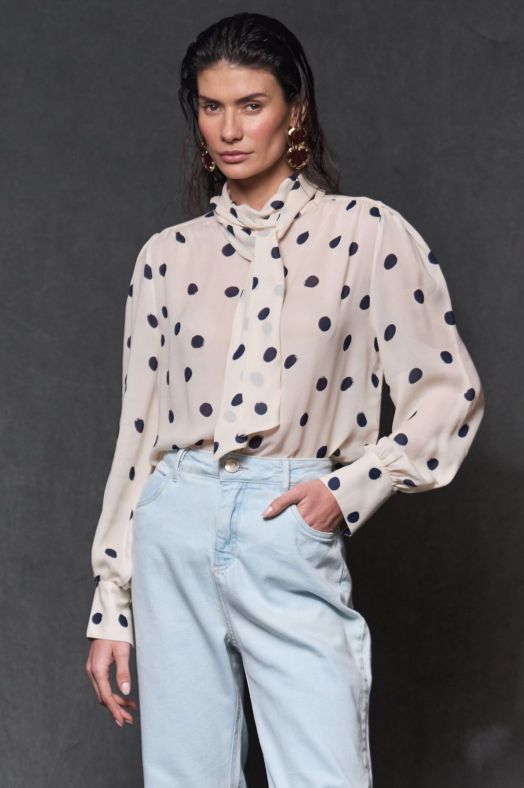 Camisa Crepe Poá Flávia