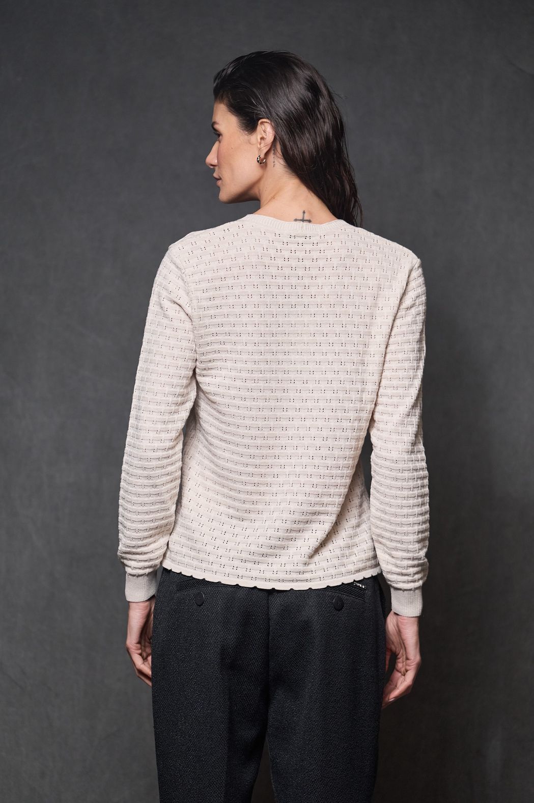 Cardigan Trico Bege Monica