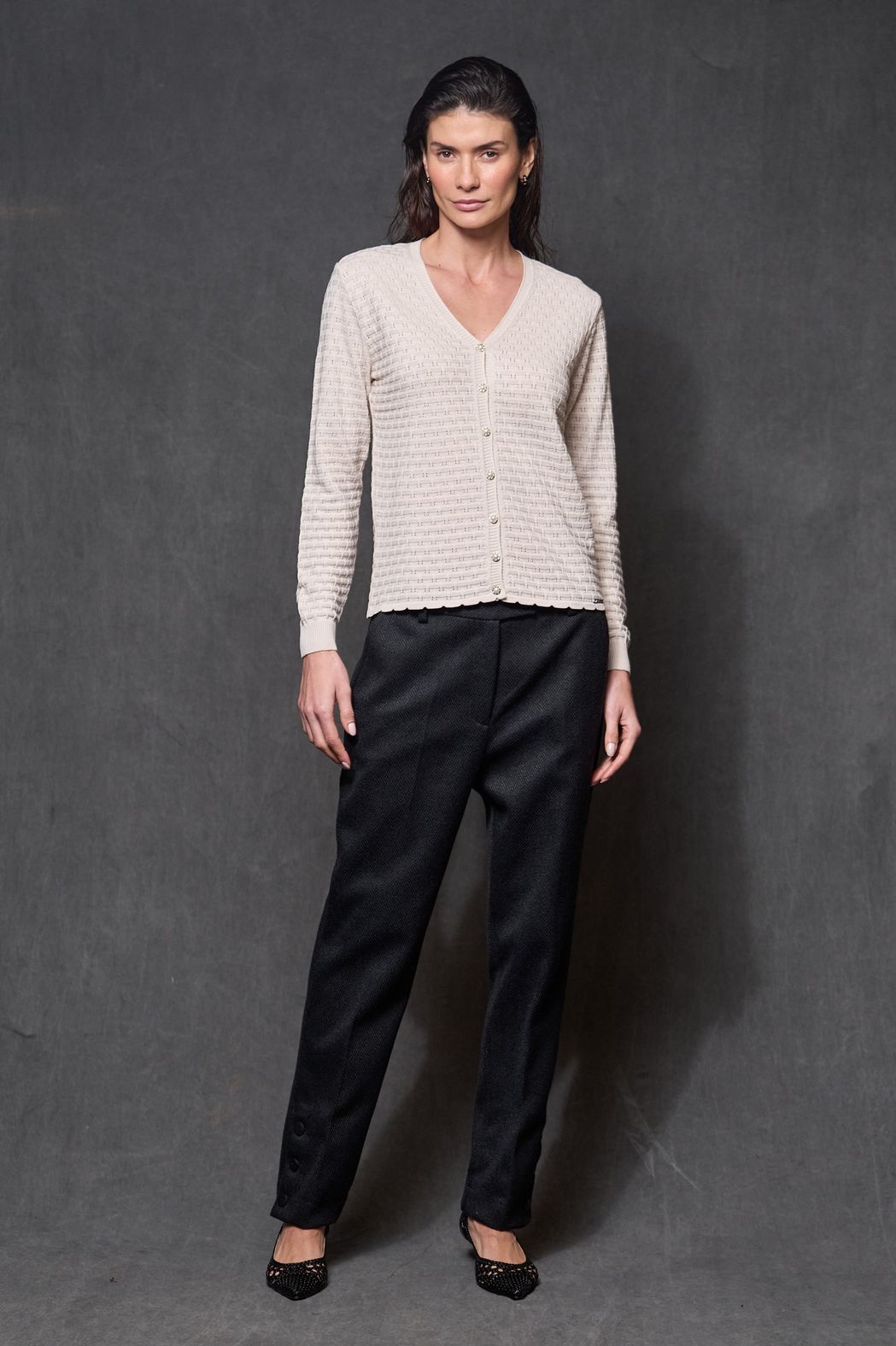 Cardigan Trico Bege Monica