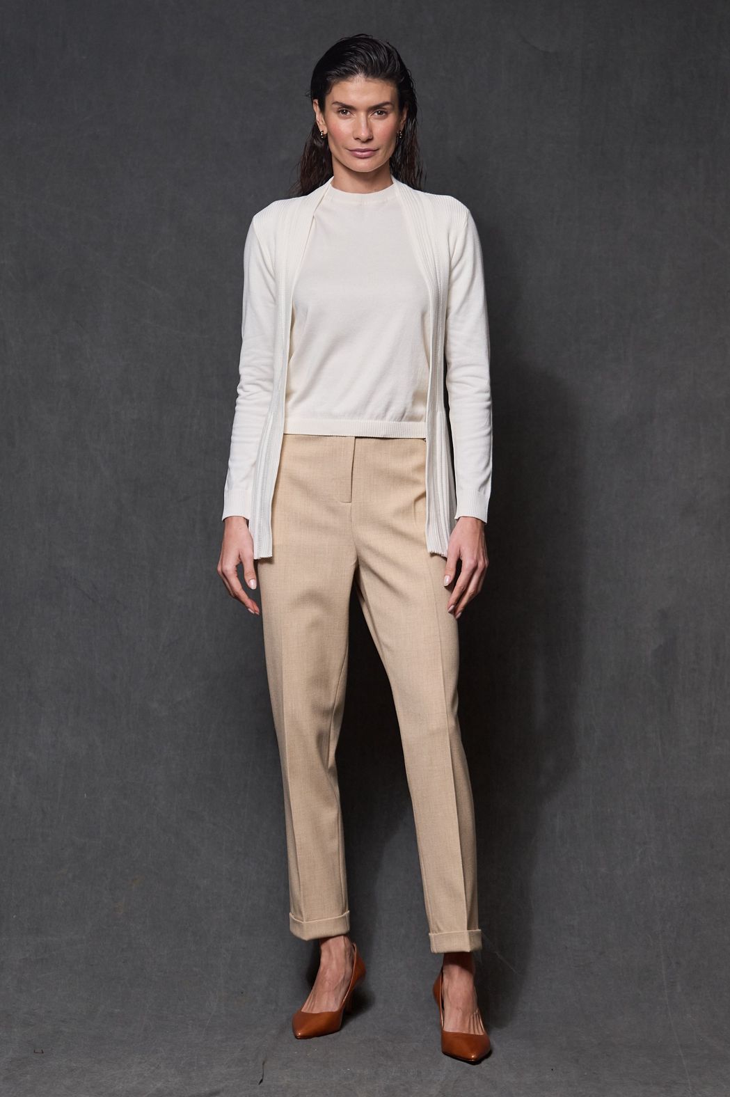 Scarpin Couro Salto 5 Cognac Meghan
