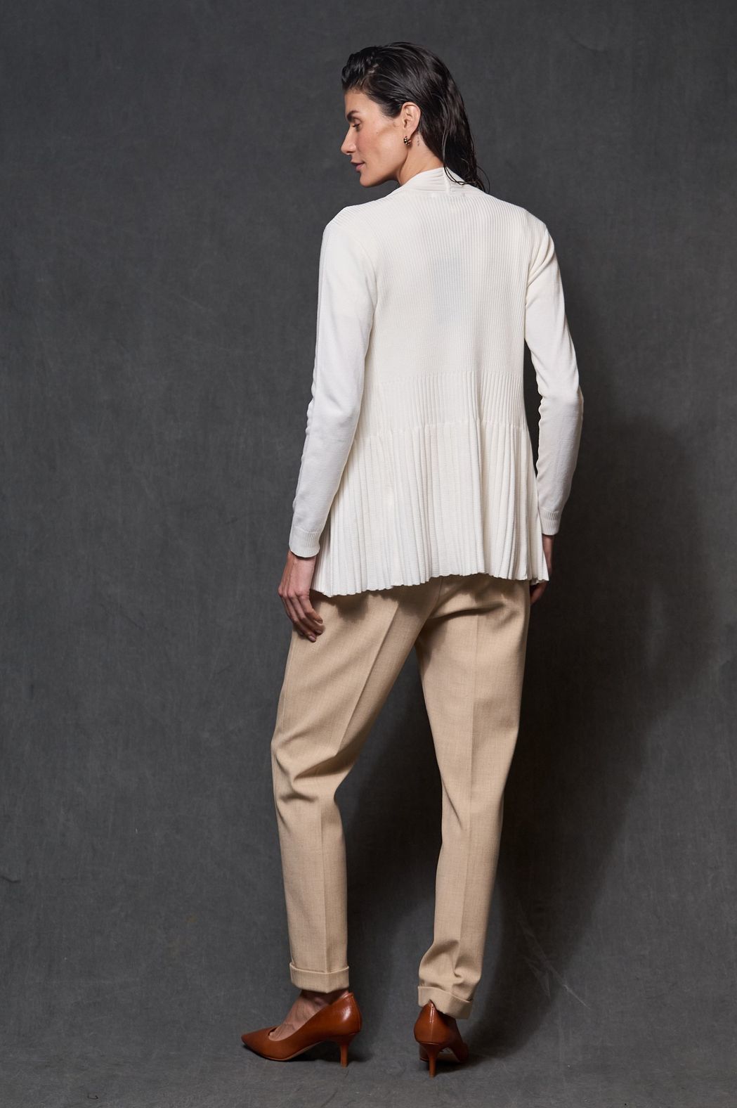 Scarpin Couro Salto 5 Cognac Meghan