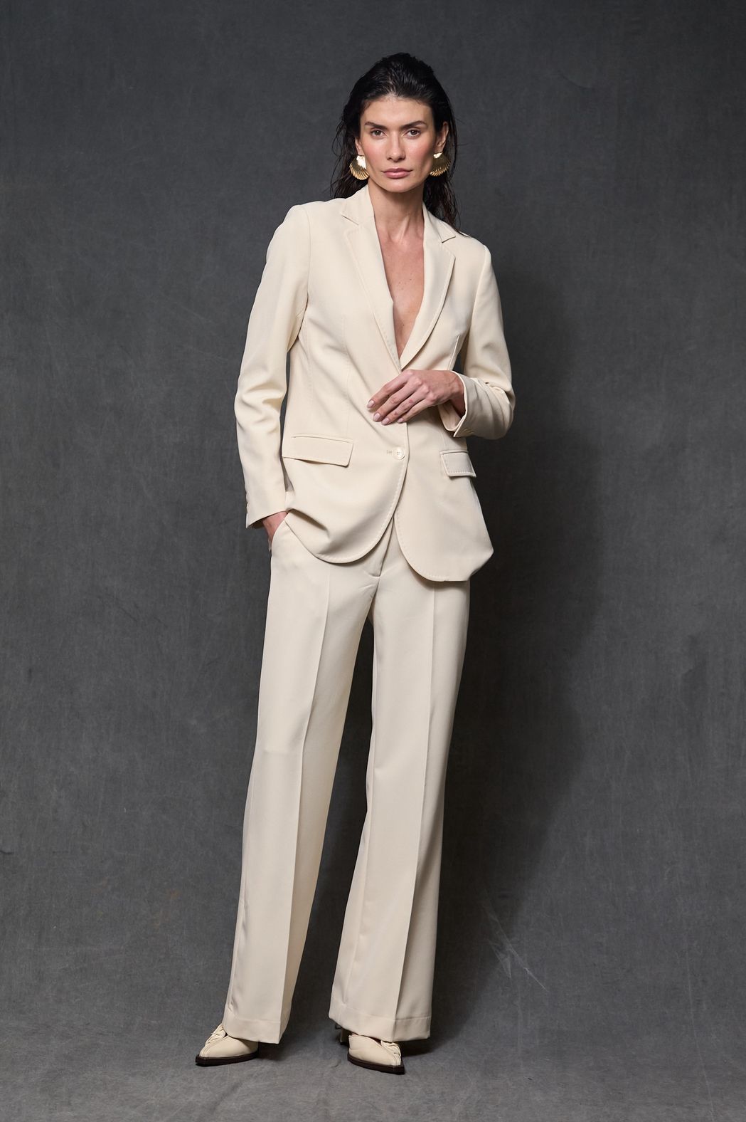 Blazer Alfaiataria Areia Kiara