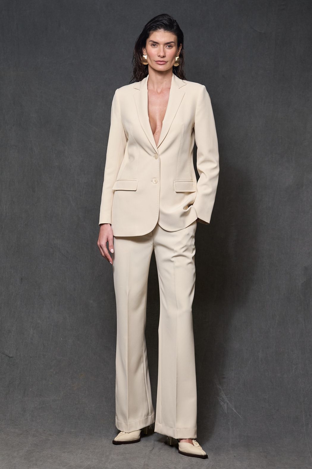 Blazer Alfaiataria Areia Kiara