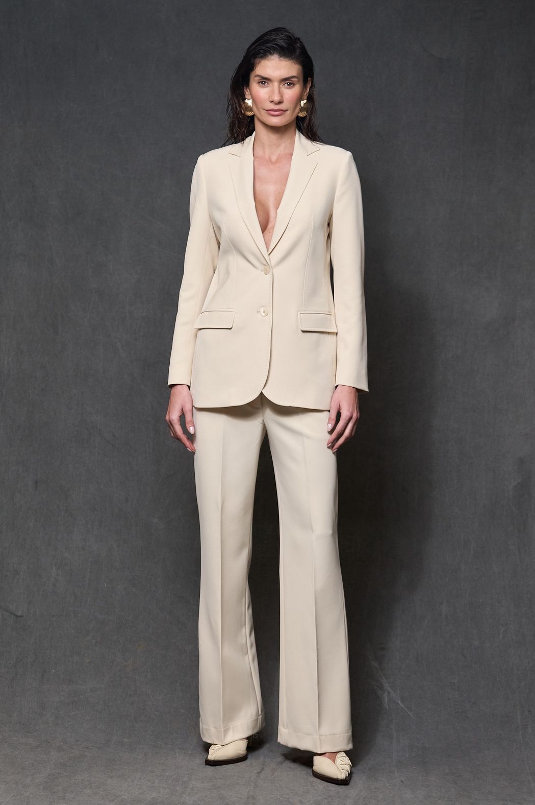 Blazer Alfaiataria Areia Kiara