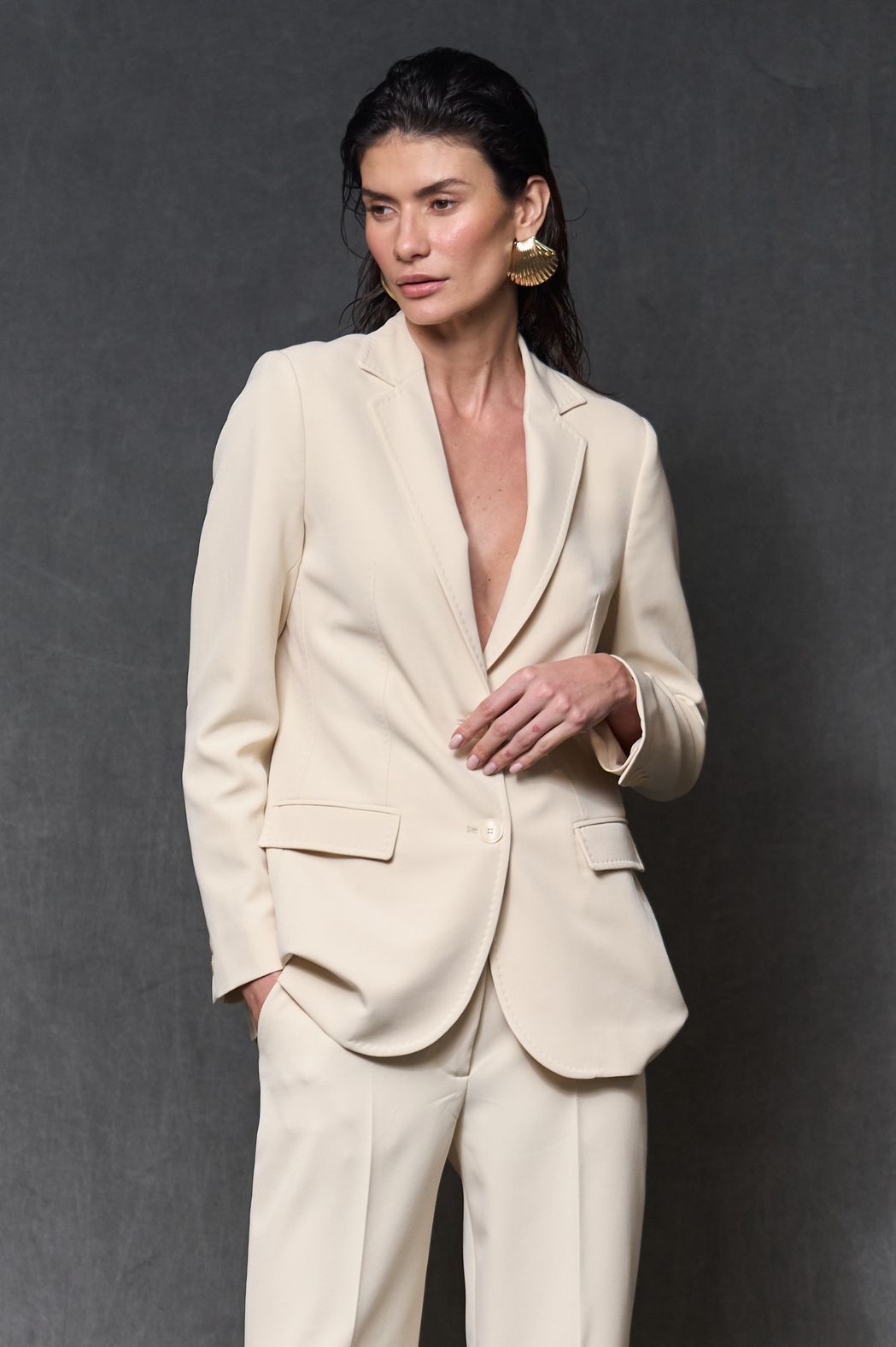 Blazer Alfaiataria Areia Kiara