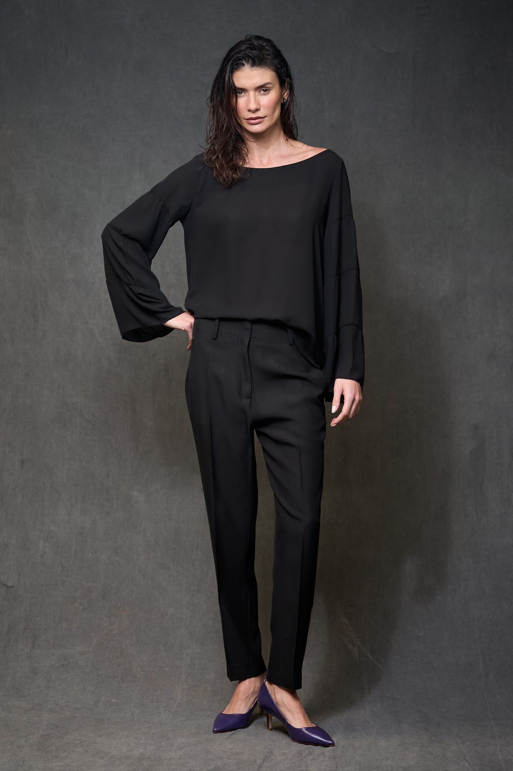 Blusa Crepe Preto Melissa