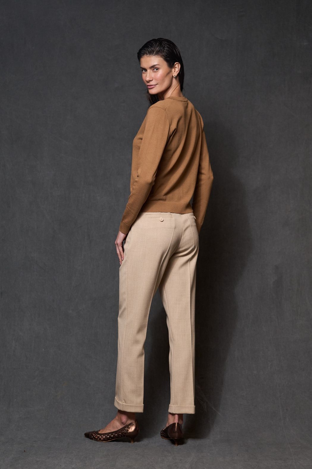 Scarpin Tresse Salto 3 Chocolate Sofia