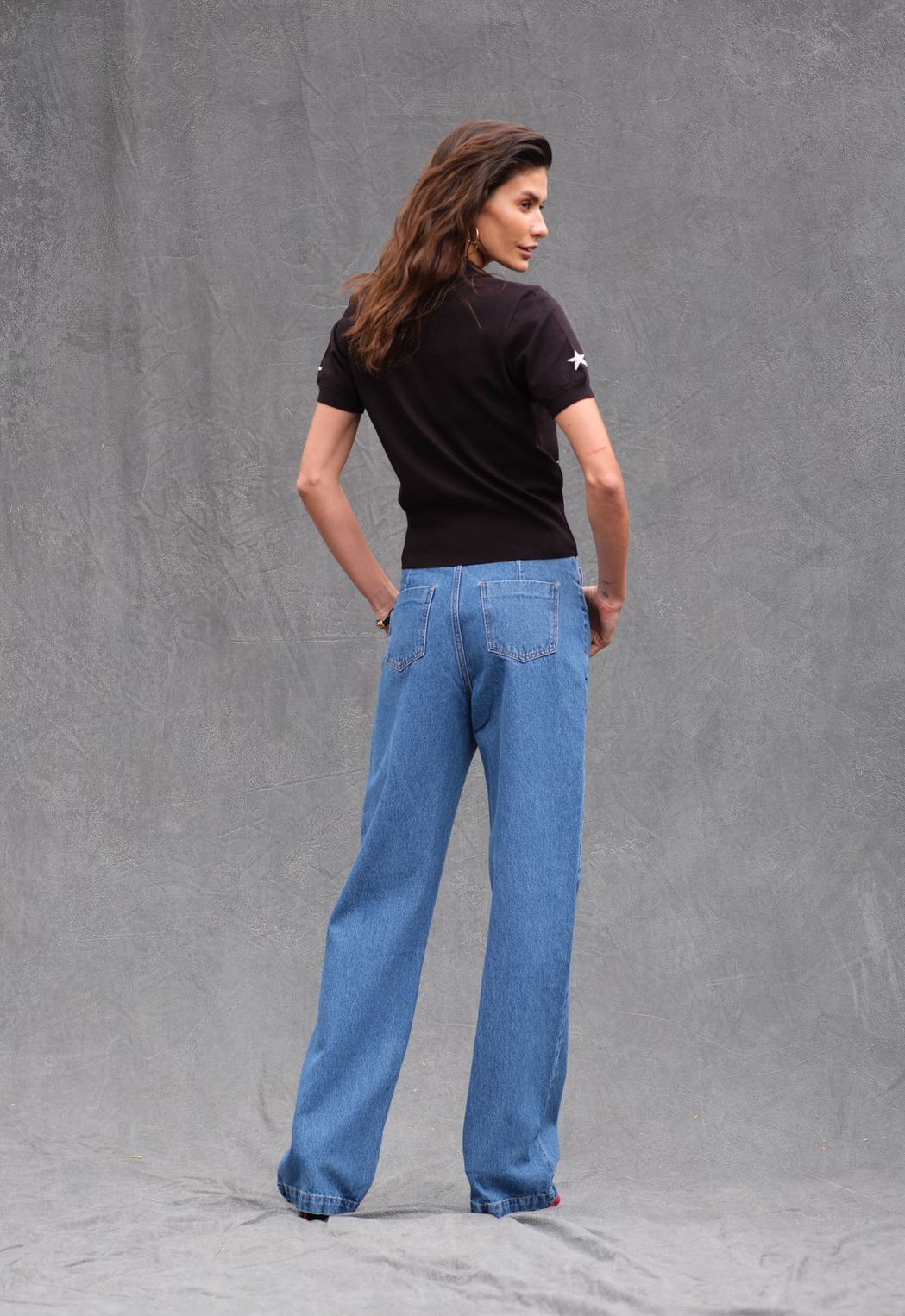 Blusa Trico Polo Preto Hortencia