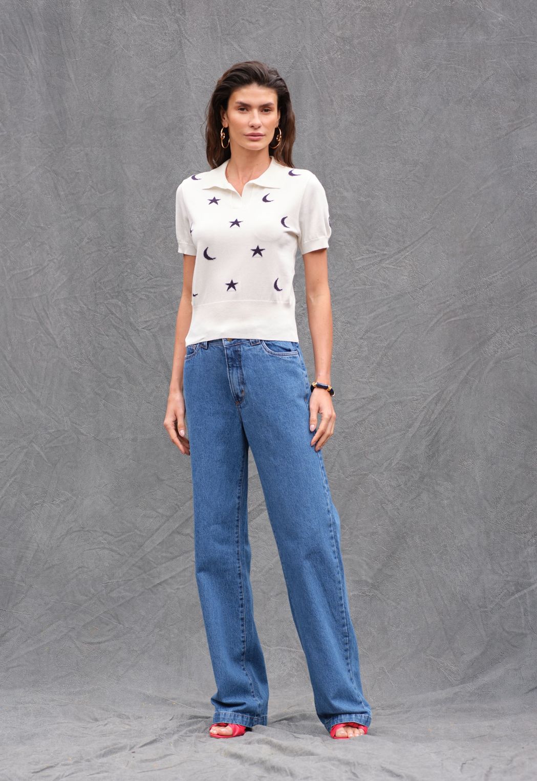 Blusa Trico Polo Off White Hortencia