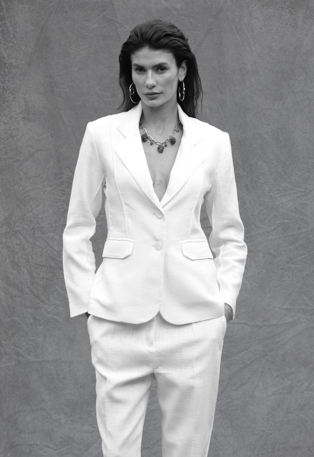 Blazer Rami de Algodão Off White Vitória